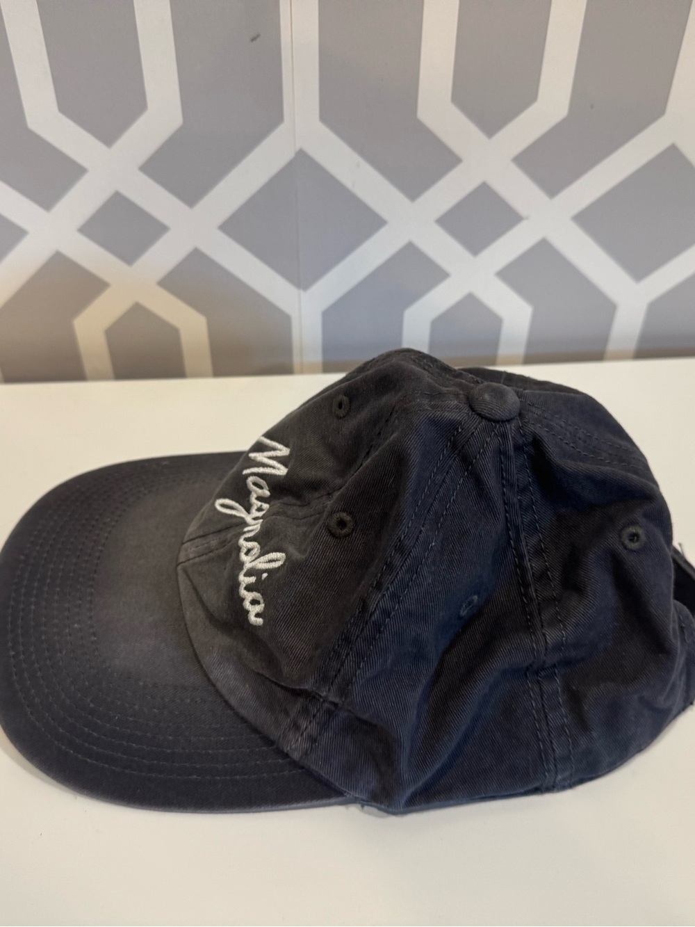 Magnolia Blue Baseball Cap with White Script - Picture 3 of 5